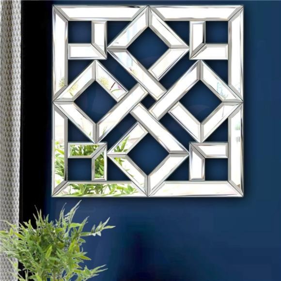 Geometric Wall MirrorGorgeous Contemporary Decorative MirrorSilver MirrorStrip